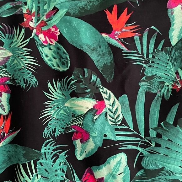 LORD & TAYLOR Tropical Print Knee Length Pencil Skirt Black Green Red Pink 12 - Picture 5 of 6